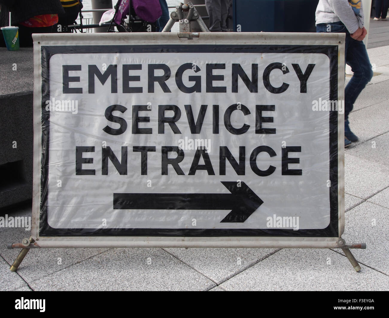 Emergency services entrance sign Stock Photo