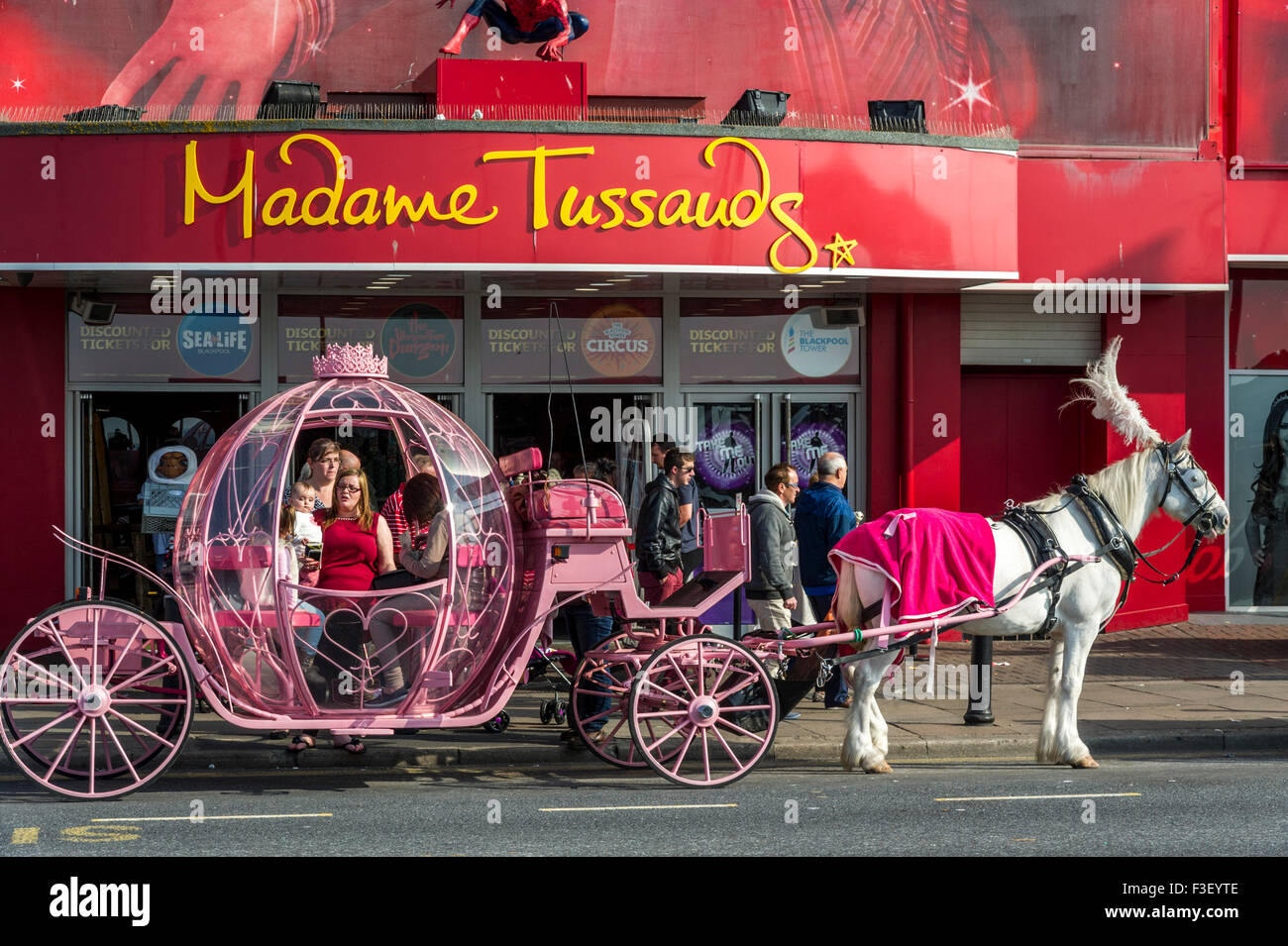 Blackpool Golden Mile with Cinderella Carriage Stock Photo Alamy