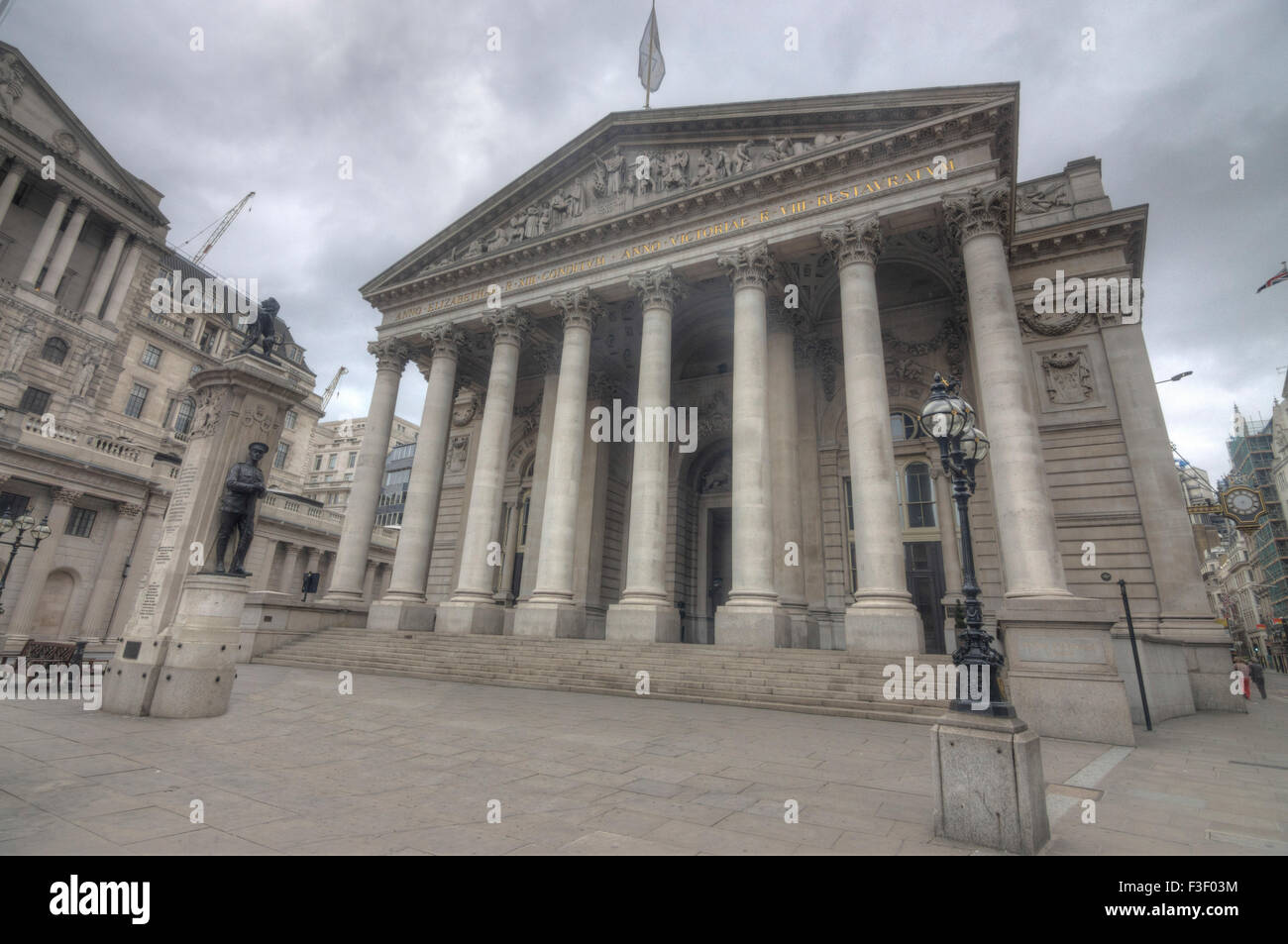 The royal exchange building in London  city of London Stock Photo