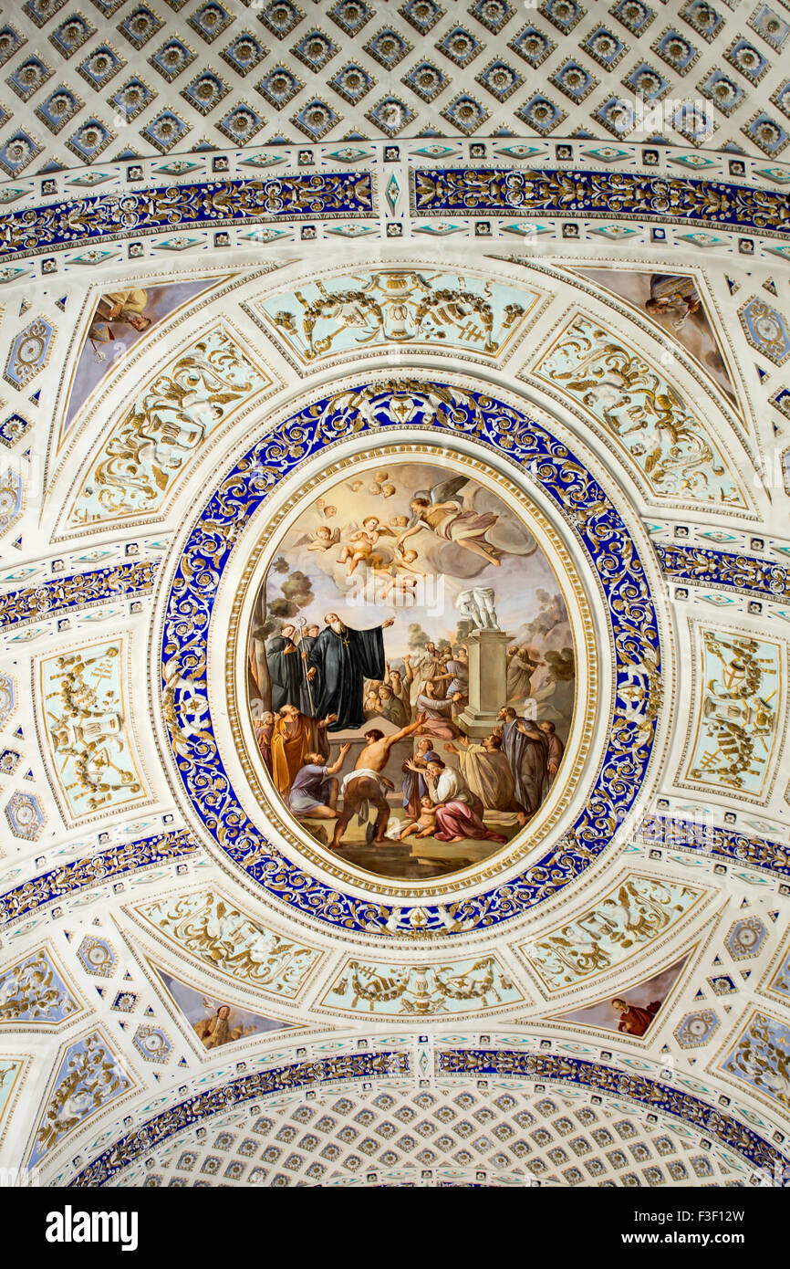 The ceiling from Baroque Cathedral of St George in Ragusa, Sicily. Stock Photo
