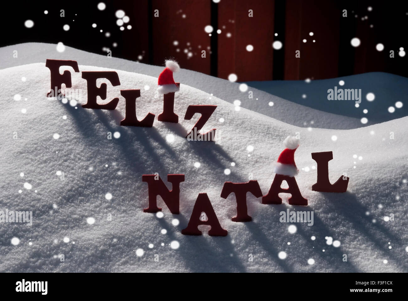card with santa hatsnowflake feliz natale mean merry christmas stock image - What Does The Word Christmas Mean card with santa hatsnowflake feliz natale mean merry christmas stock image - What Does The Word Christmas Mean
