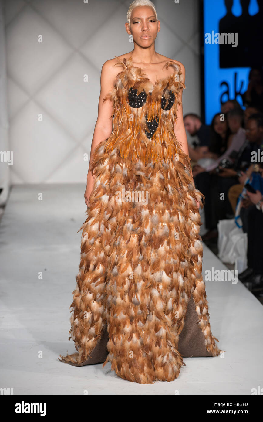 Model walks the runway in a design AKOU (Abidjan, Ivory Coast) during  Fashion Week Brooklyn, New York City Stock Photo - Alamy