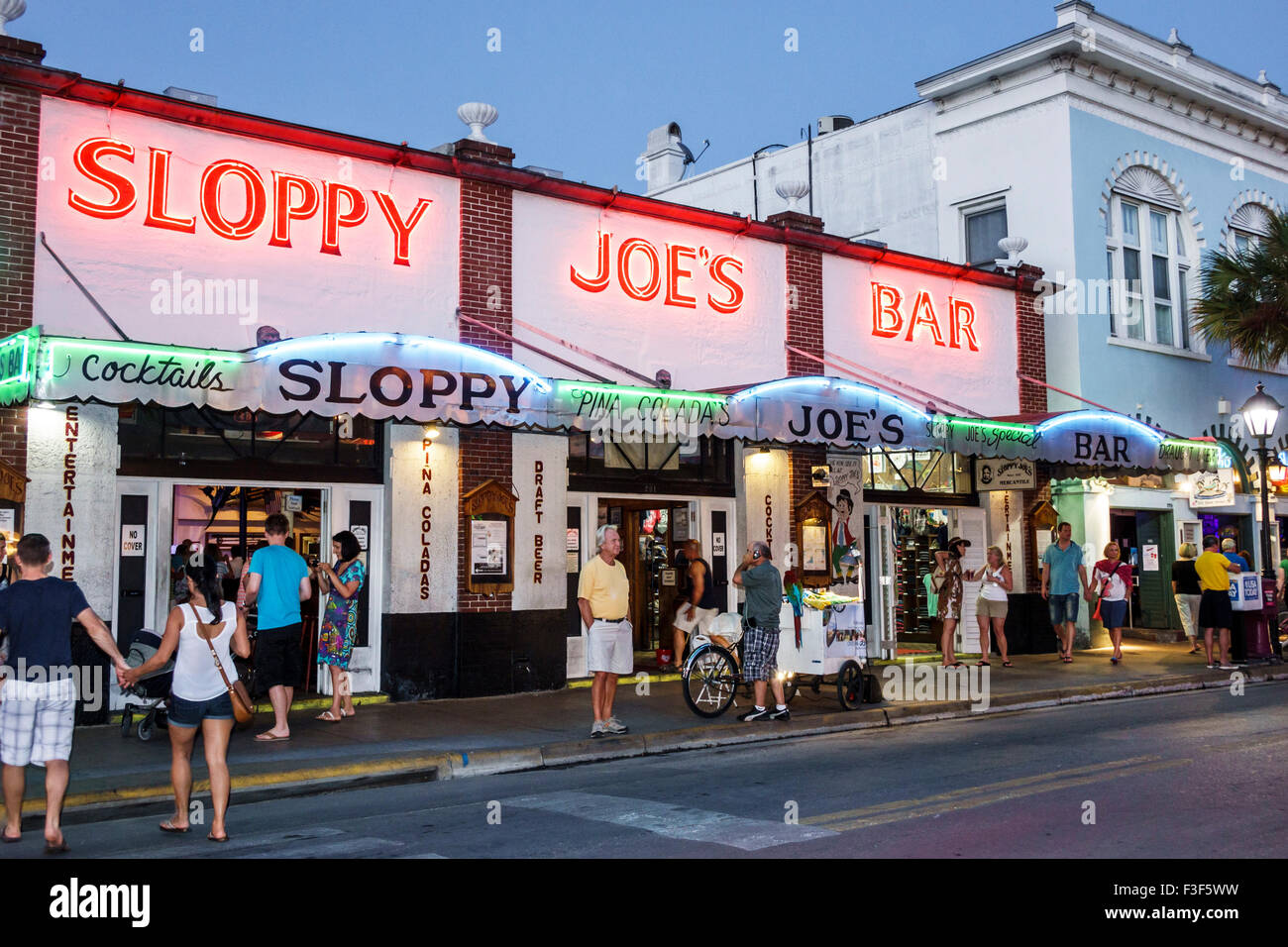 Key West Florida Keys Old Town Duval Street night nightlife Sloppy