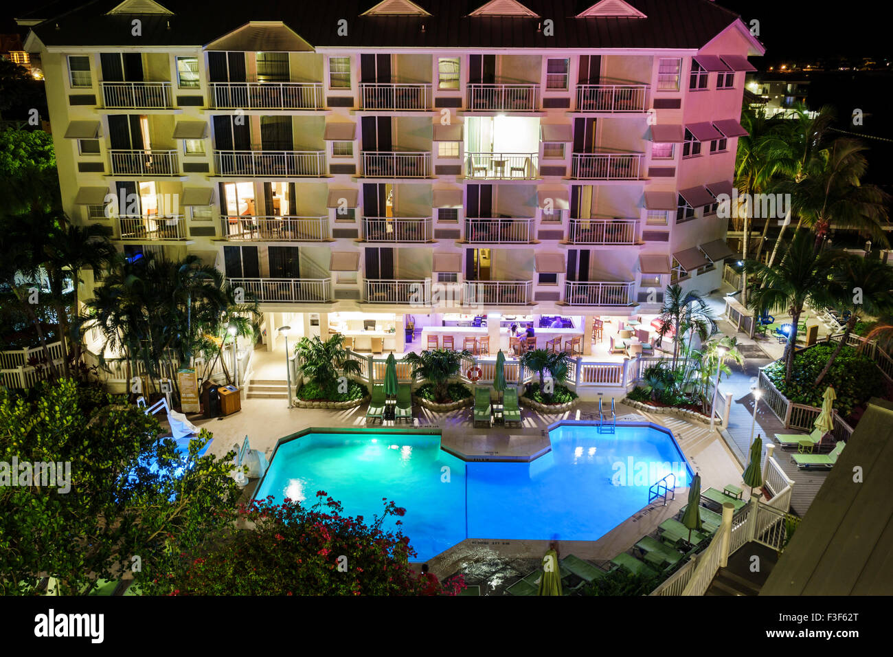 Key West Florida,Keys Hyatt Key West Resort & Spa,hotel,balconies,swimming pool,FL150508099 Stock Photo