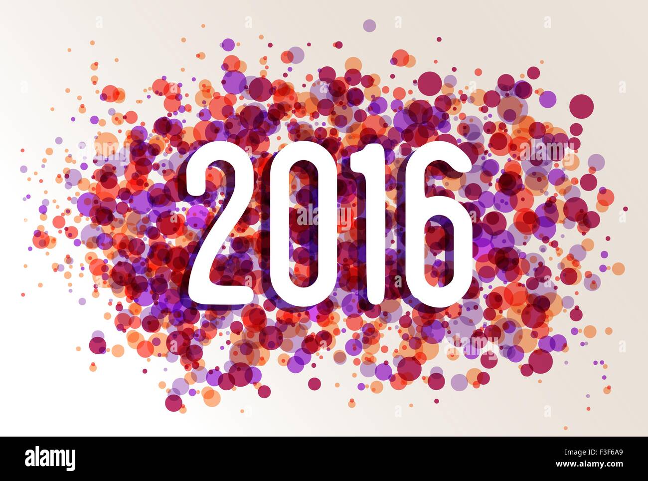 New year 2016 celebration circle colors splash greeting card design. EPS10 vector. Stock Vector