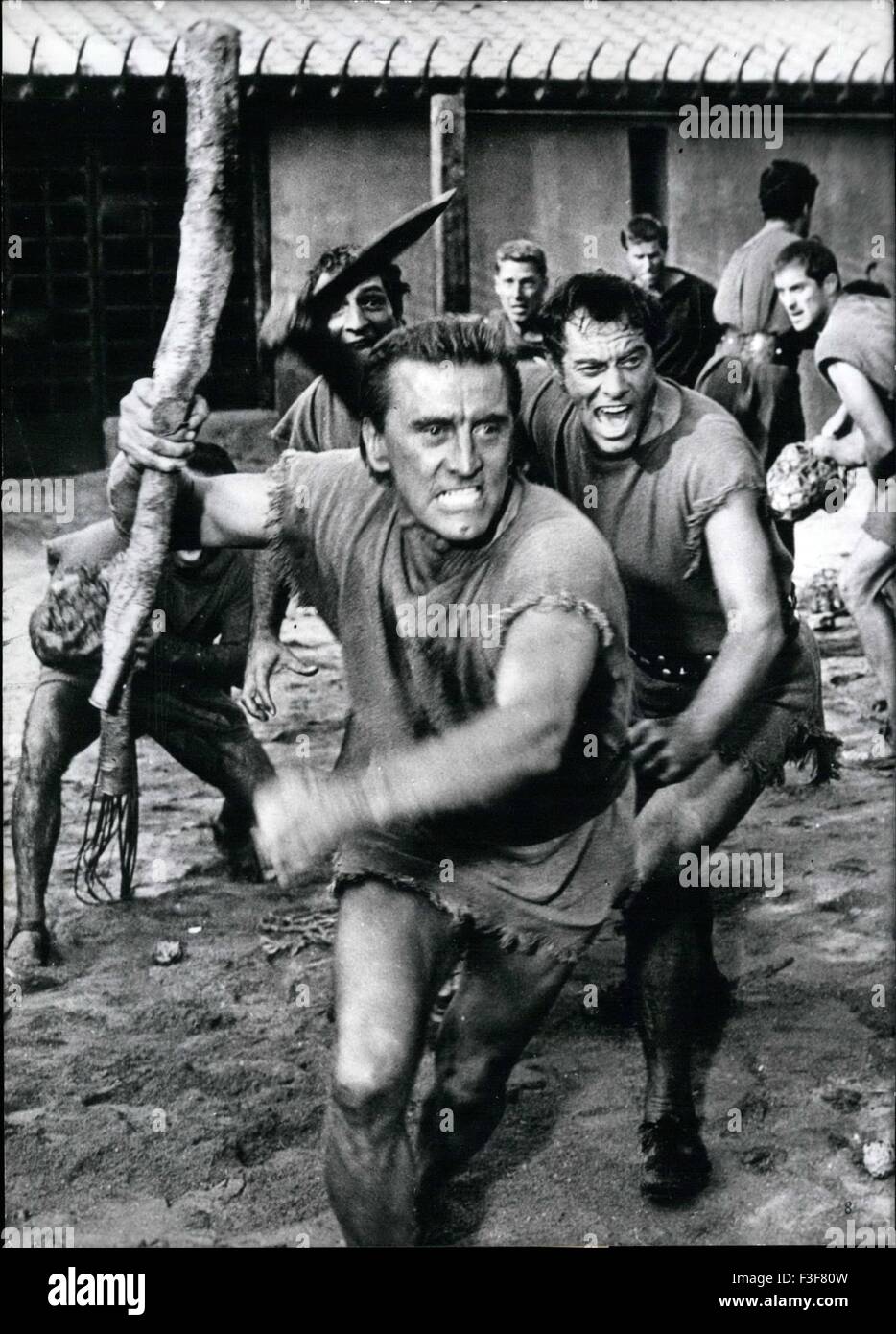 Riot of the slaves. 12th June, 1960. Kirk Douglas plays the part of gladiator Spartacus in the latest Hollywood monster film 'Spartacus.' Based on the novel by Howard Fast. Spartacus was the leader of the greatest slave riot of the Roman Emperium. © Keystone Pictures USA/ZUMAPRESS.com/Alamy Live News Stock Photo