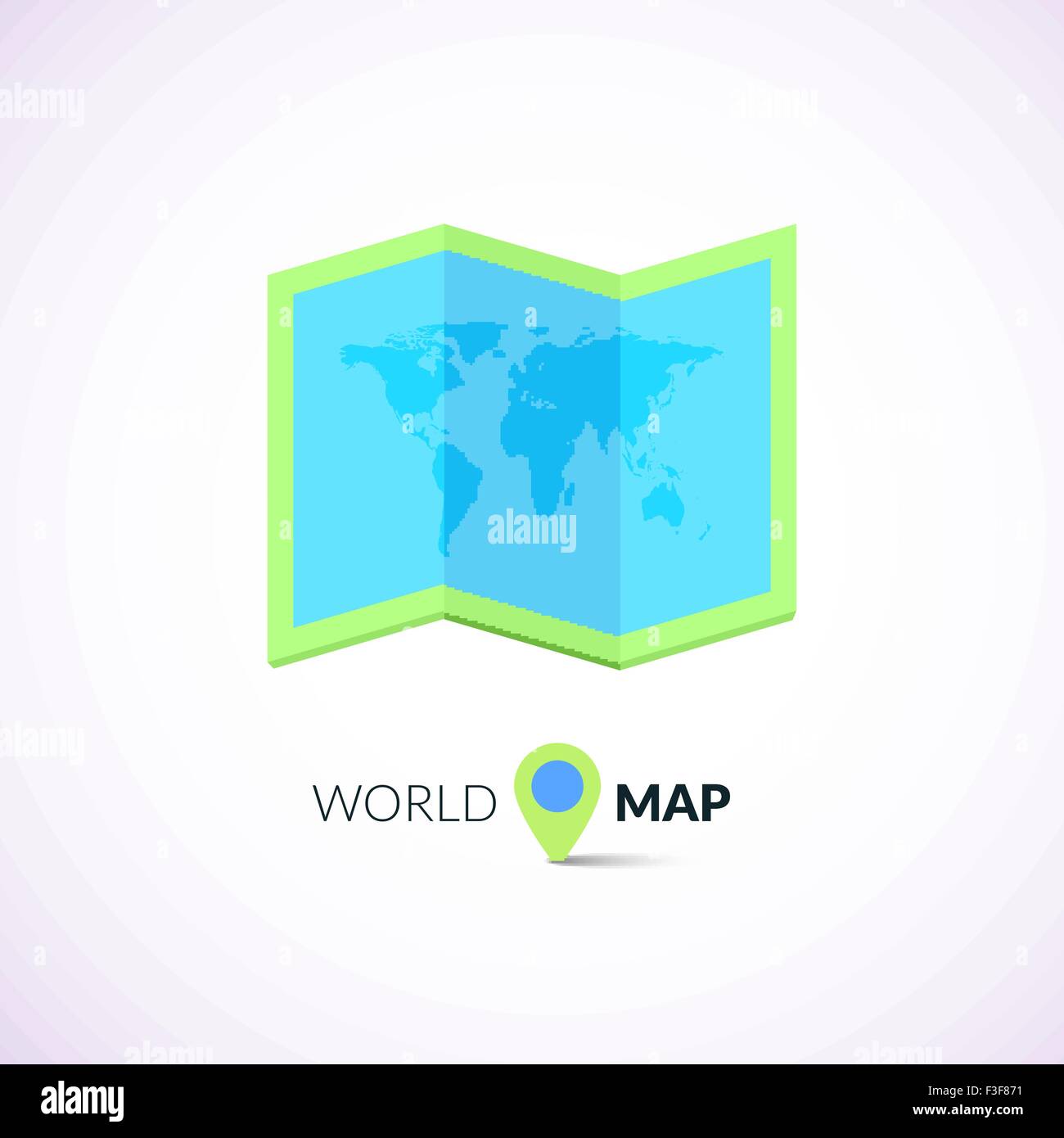 World map logo with pointer Stock Vector