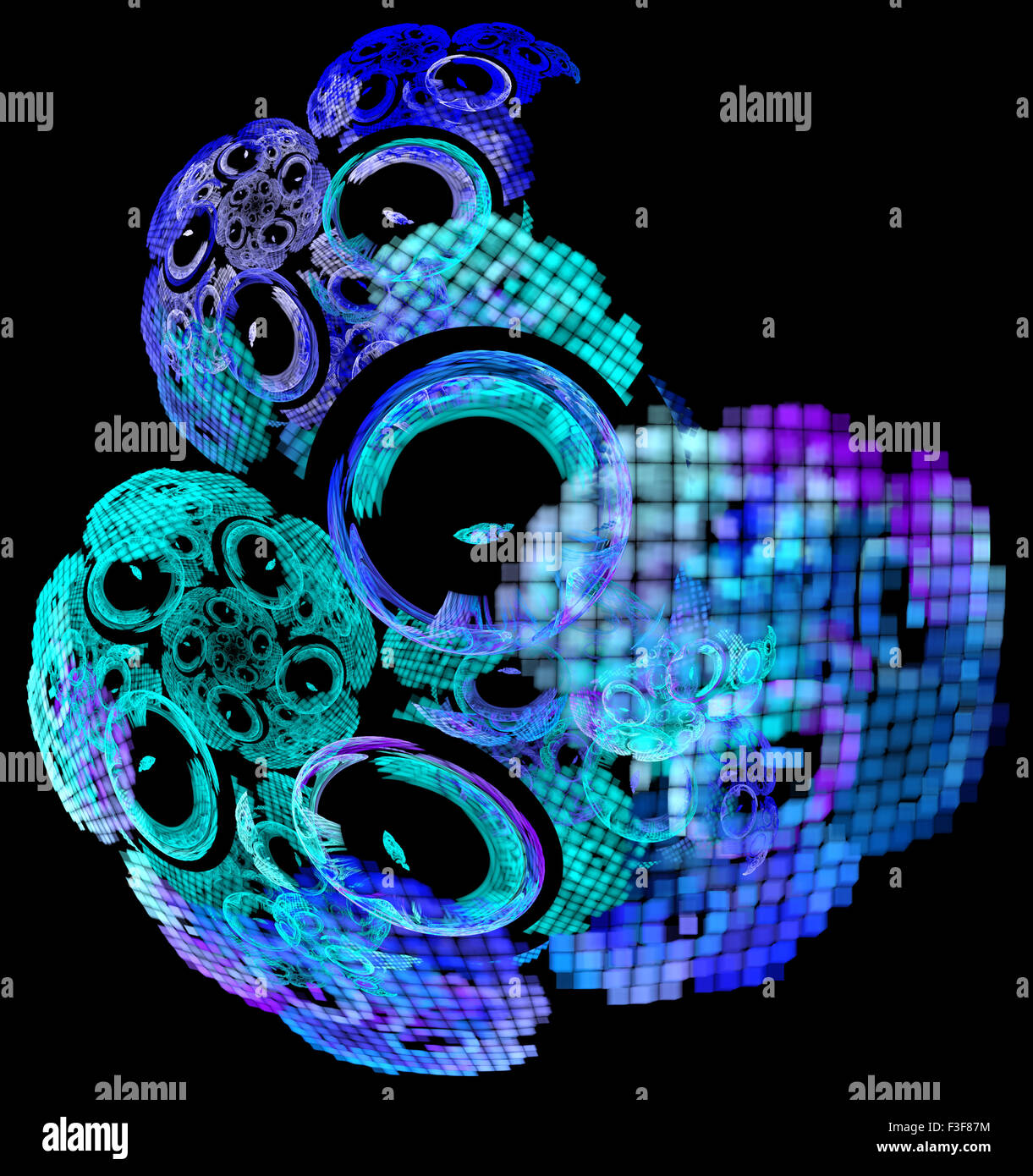 Computer rendered 3d abstract fractal illustration background for ...