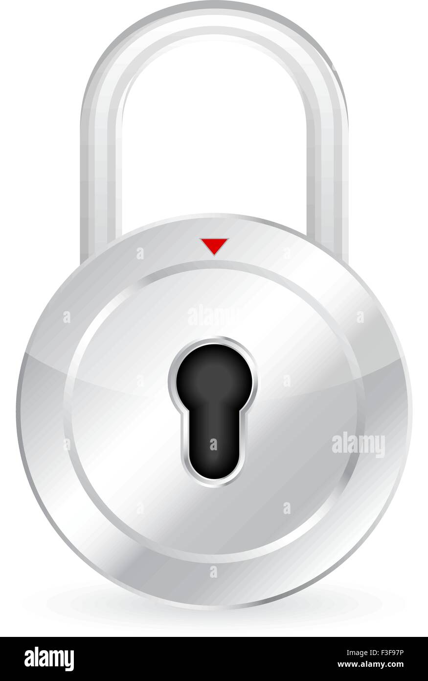 Metal padlock isolated on a white background. Vector illustration Stock ...