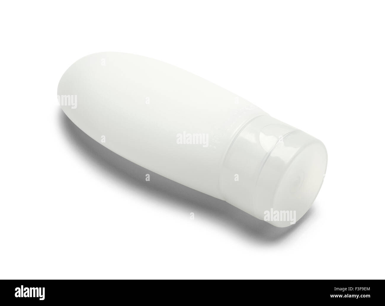 White Shampoo Bottle with Copy Space Isolated on White Background. Stock Photo