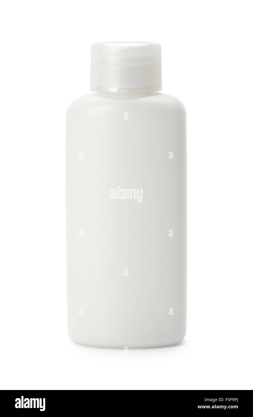 White Shampoo Bottle with Copy Space Isolated on White Background Stock