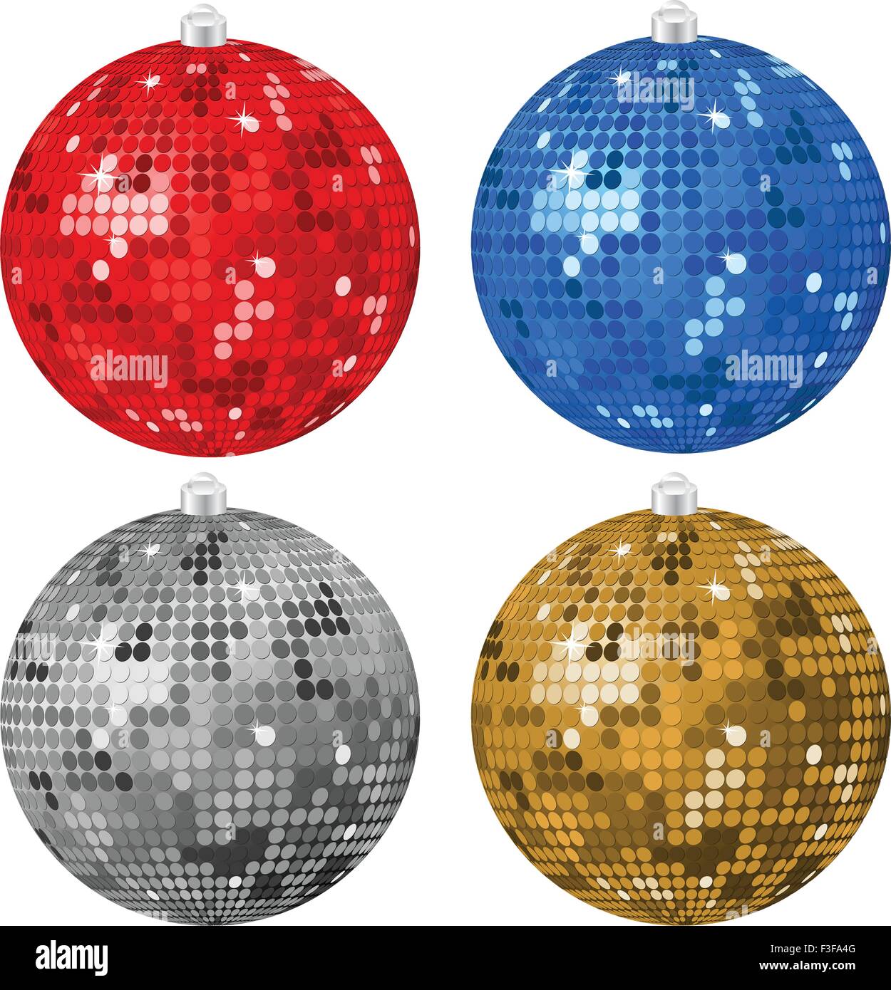 Isolated abstract Christmas balls on a white background. Vector illustration. Stock Vector