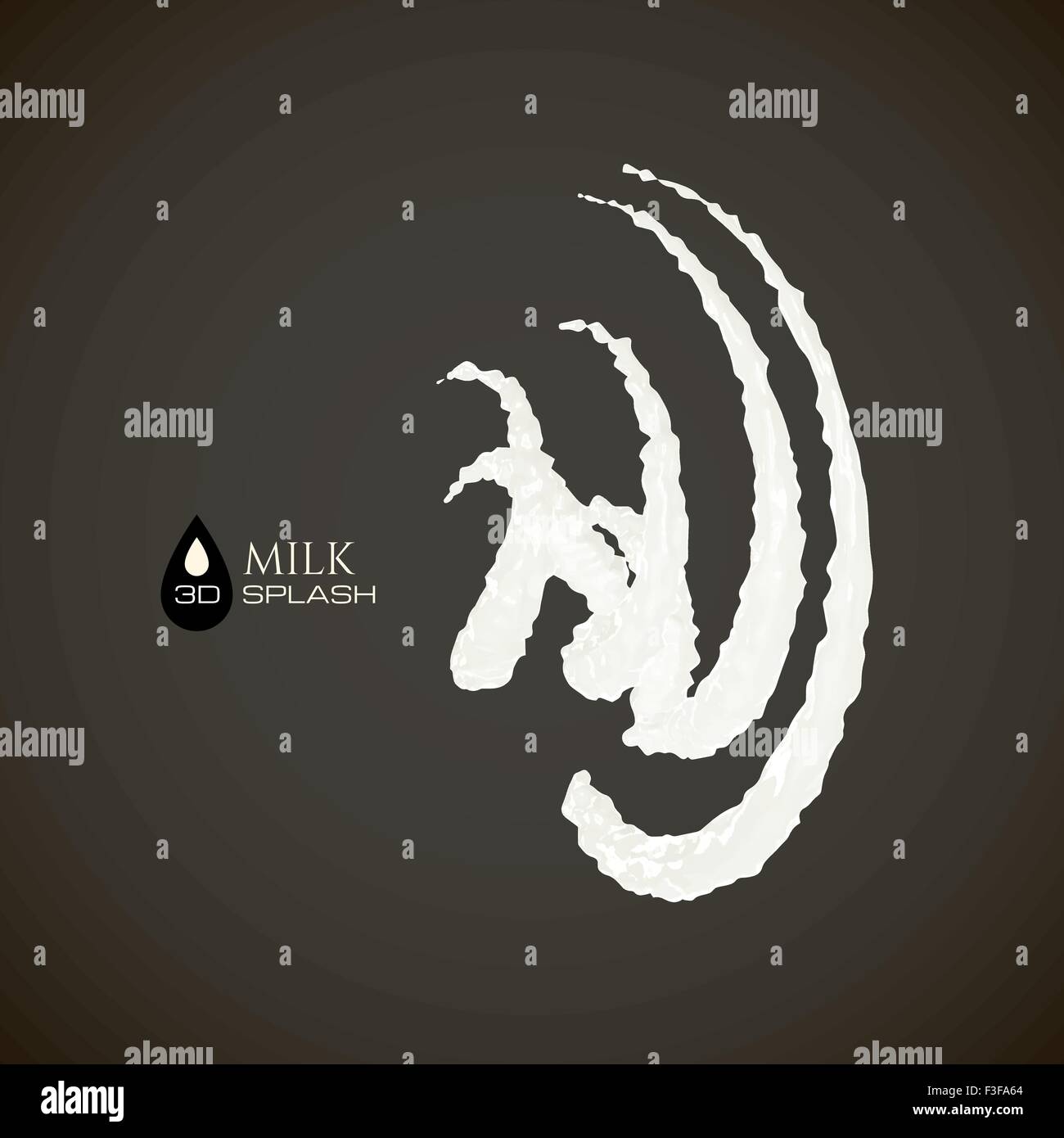 Milk 3D splash, isolated on black background Stock Vector Image & Art ...