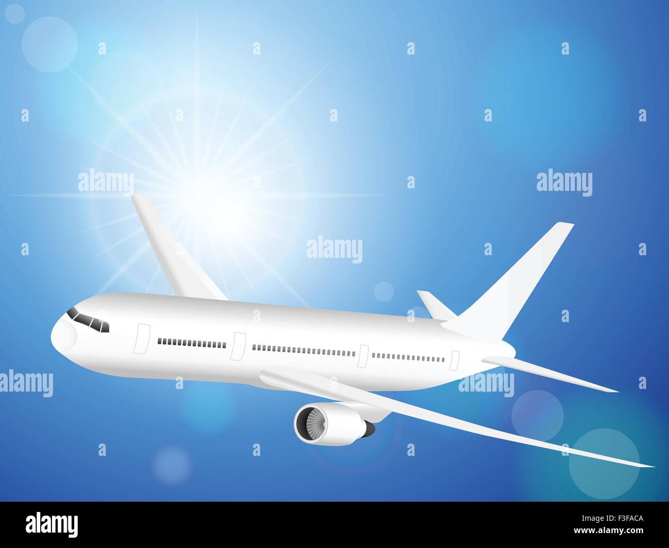 Airplane flying in the sky. Vector illustration Stock Vector Image ...
