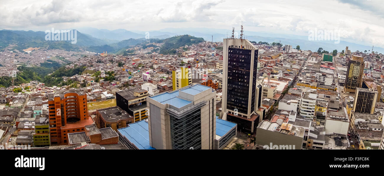 Panorama view of Manizales city in Colombia Stock Photo
