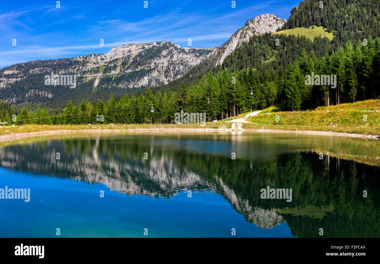 Reservoir at Jenner, Berchtesgadener Land district, Schonau, Bavaria, Germany Stock Photo