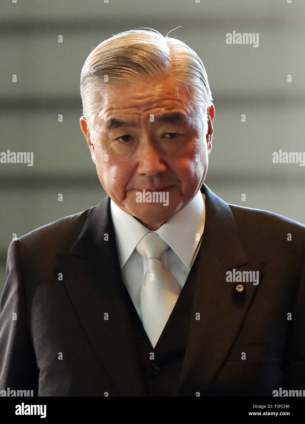 Tokyo, Japan. 7th Oct, 2015. Newly appointed Justice Minister Mitsuhide ...