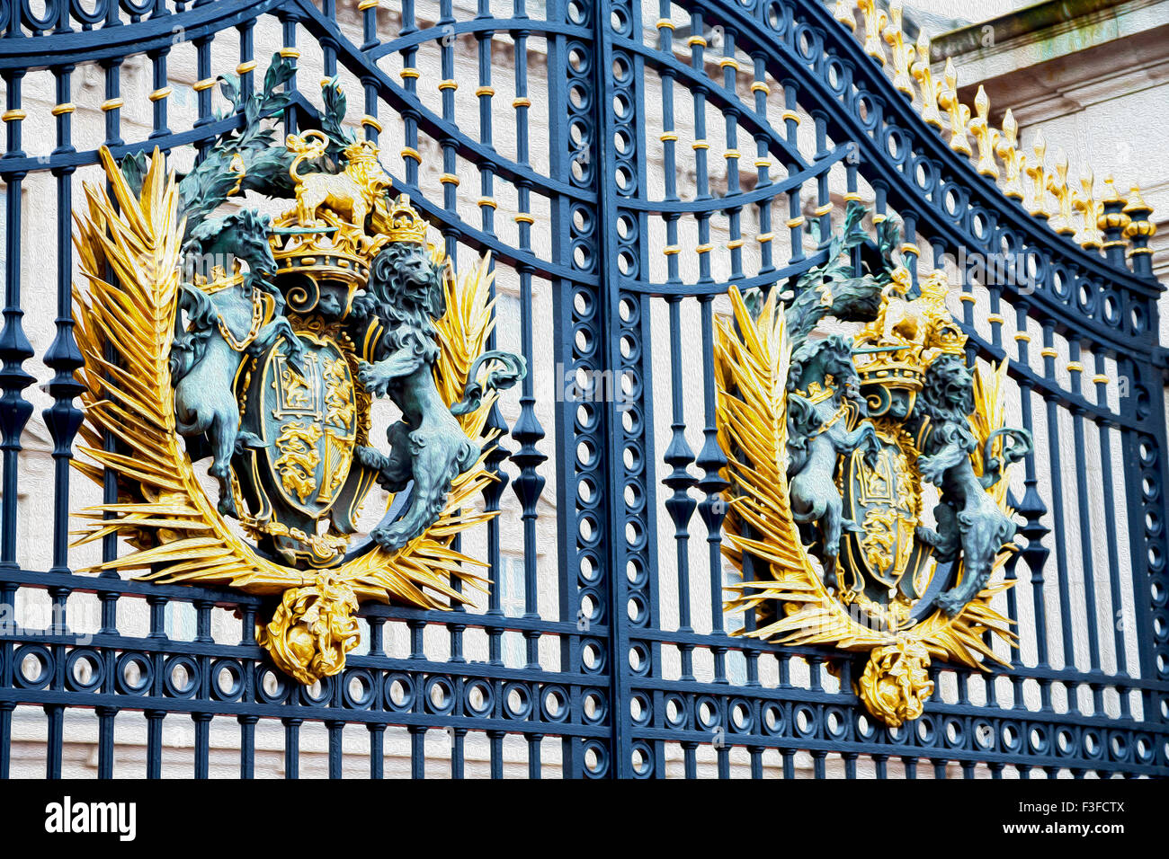 in london england the old metal gate royal palace Stock Photo - Alamy