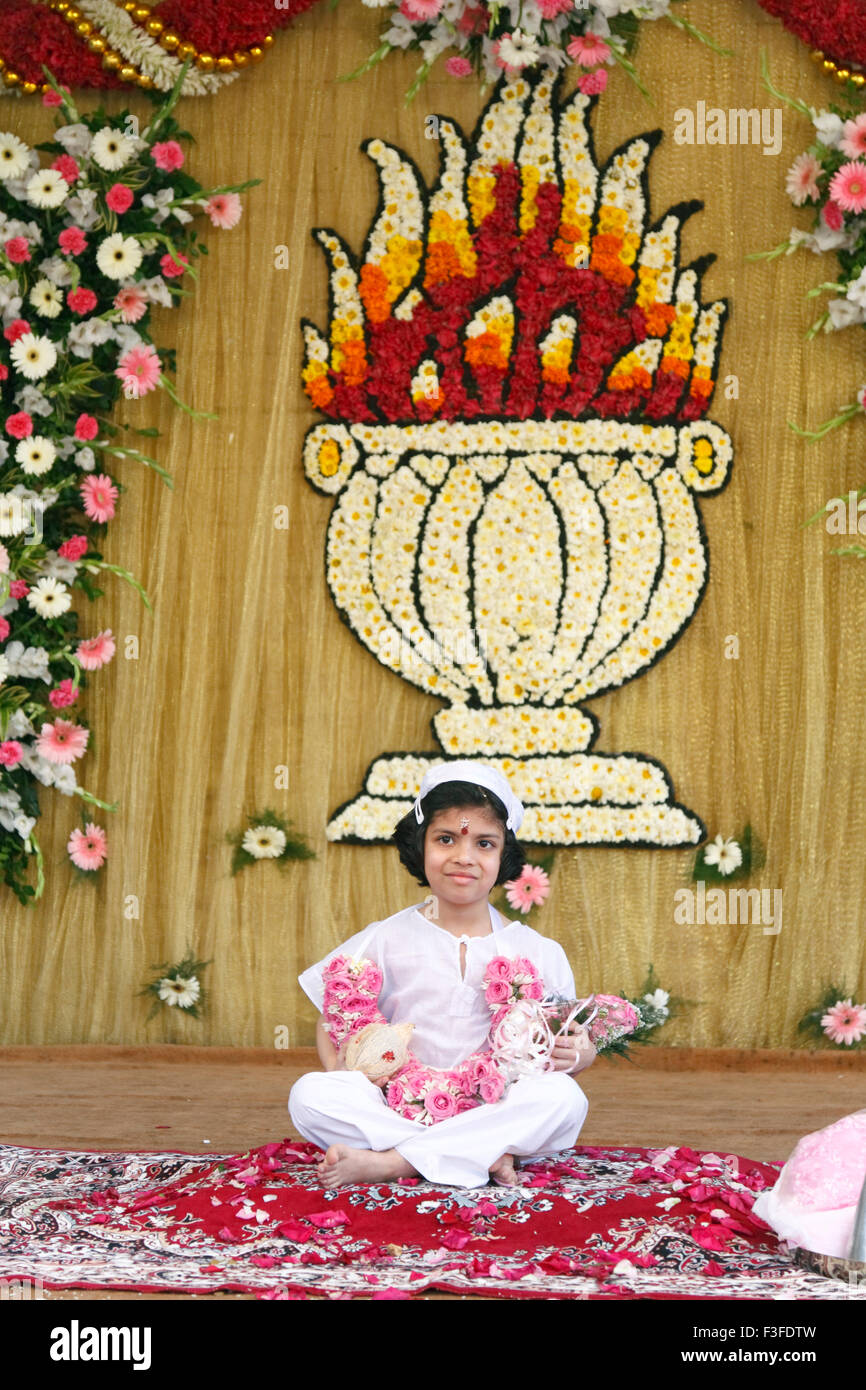 Ritual ; Parsi Navjot a thread ceremony ; India MR735 Stock Photo Alamy