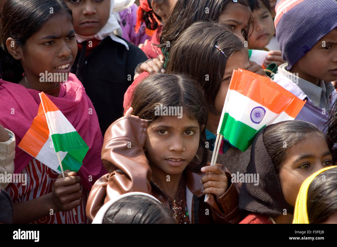 Muslim children's procession against child labour with Indian flag on ...