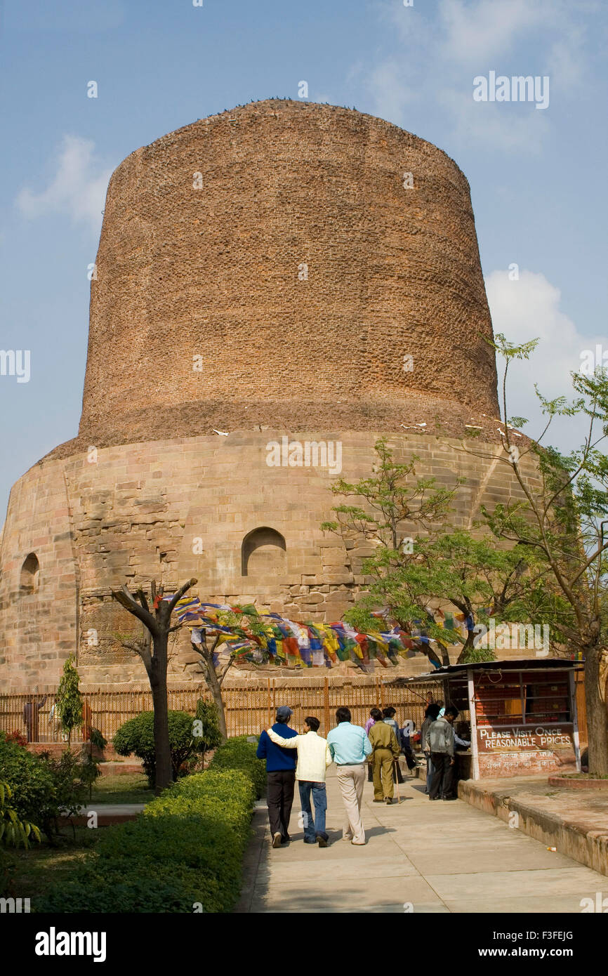 Buddha stupa ; Sarnath ; Uttar Pradesh ; India Stock Photo