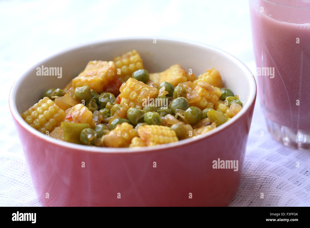 Vegetarian; Mixed vegetable of Baby corn ; Green peas ; tomato and green chilli with Kokam curry