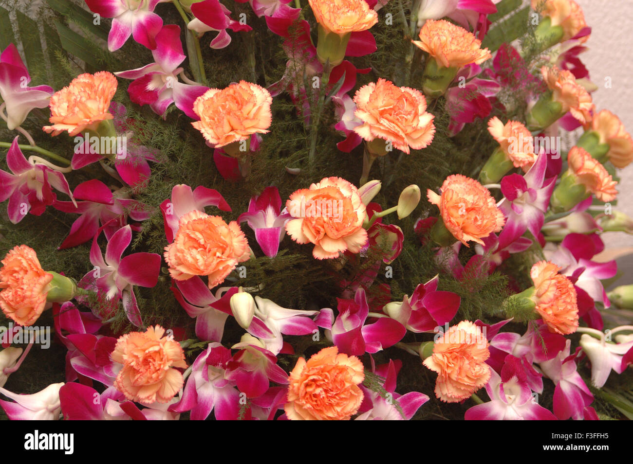 Flowers arrangement, India, Asia Stock Photo
