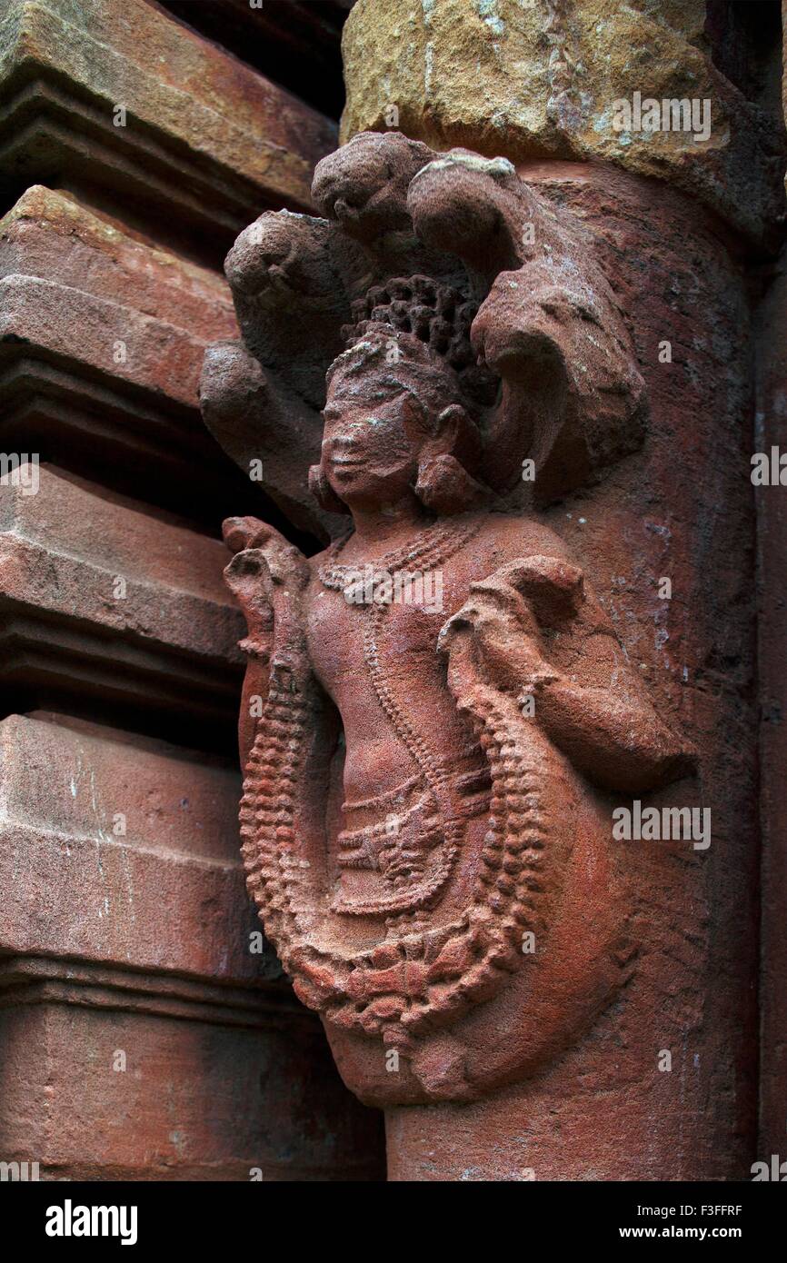 Ruined statue carved on Muktesvara temple ; Bhubaneswar ; Orissa ; India Stock Photo