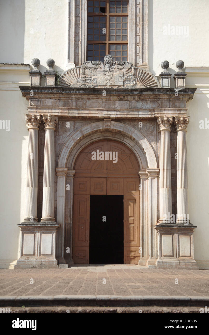 The main entrance of the Se Cathedral ; Old Goa ; India Stock Photo