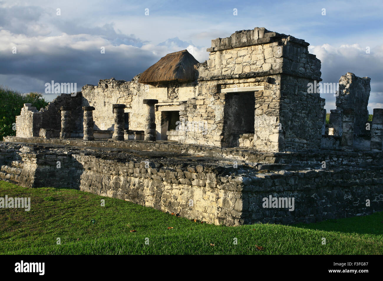 Old mayan civilization monument at Tulum, Yucatan, South America Stock