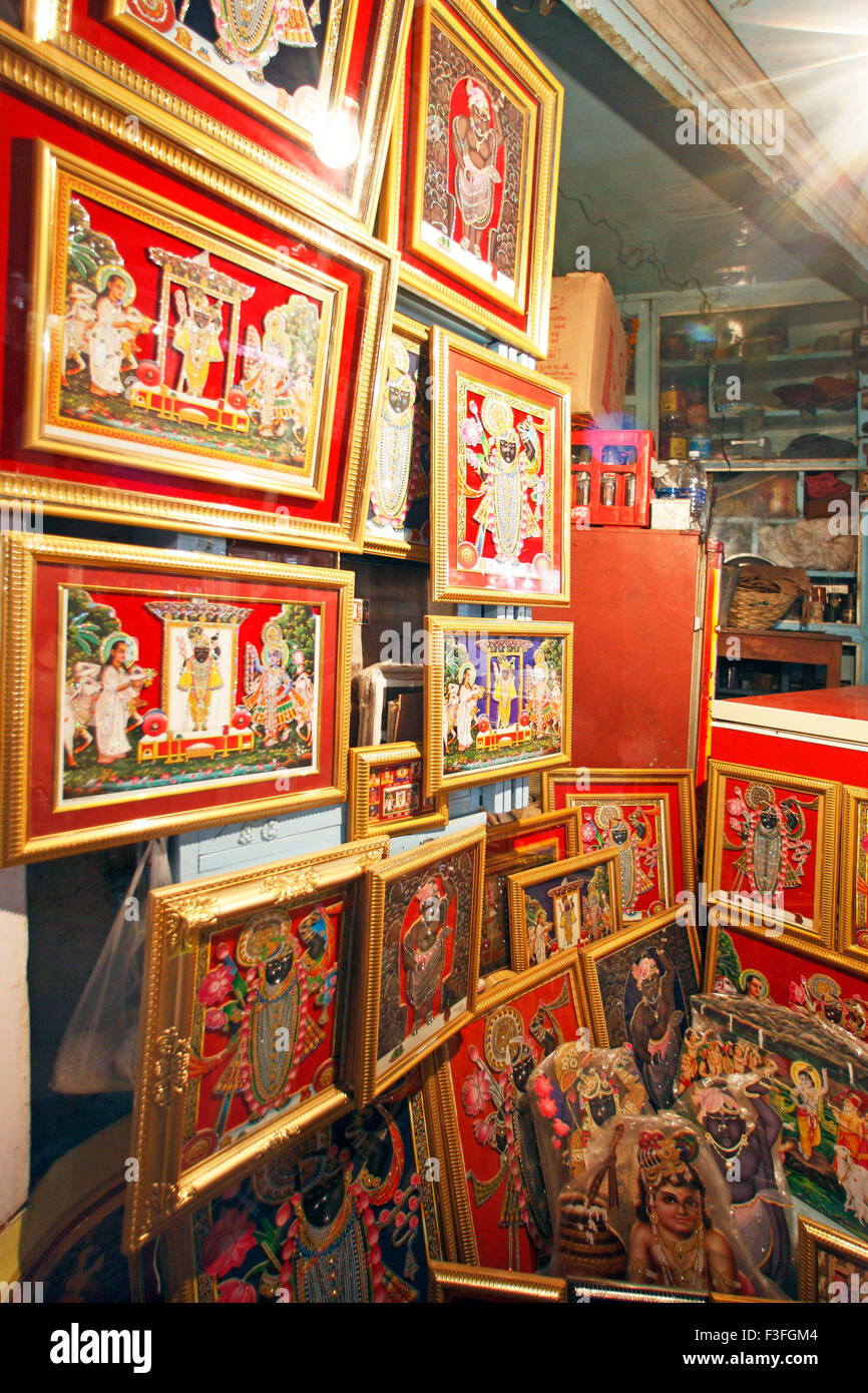 Photo frames at Shreenathji temple ; Rajasthan ; India Stock Photo Alamy