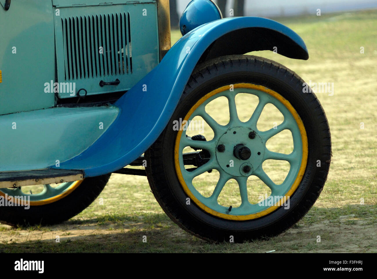 Ford car wheel, antique car, classic car, old car, vintage car Stock Photo