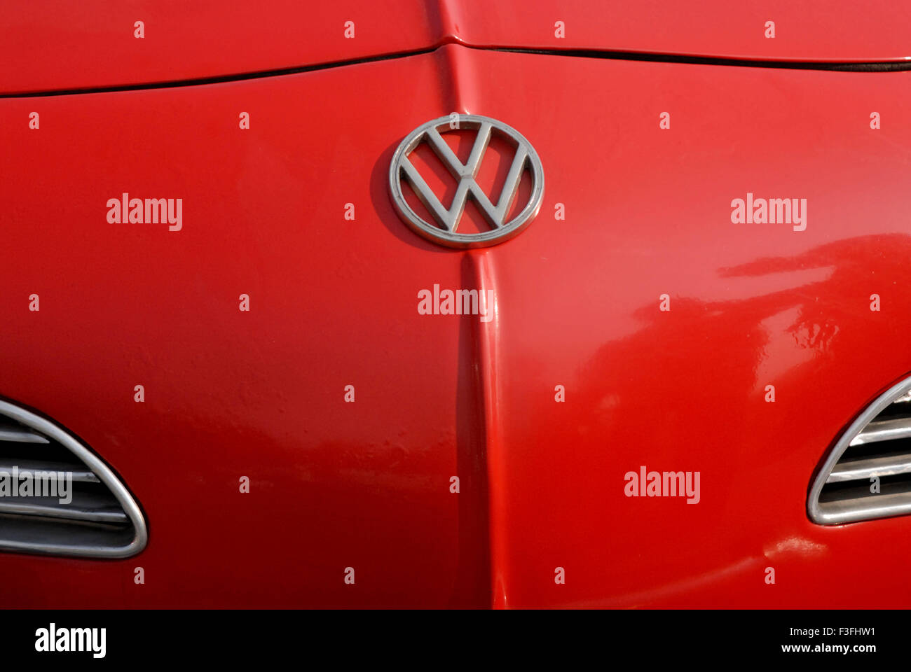 VW car logo, Volkswagen car, antique car, classic car, old car, vintage car Stock Photo