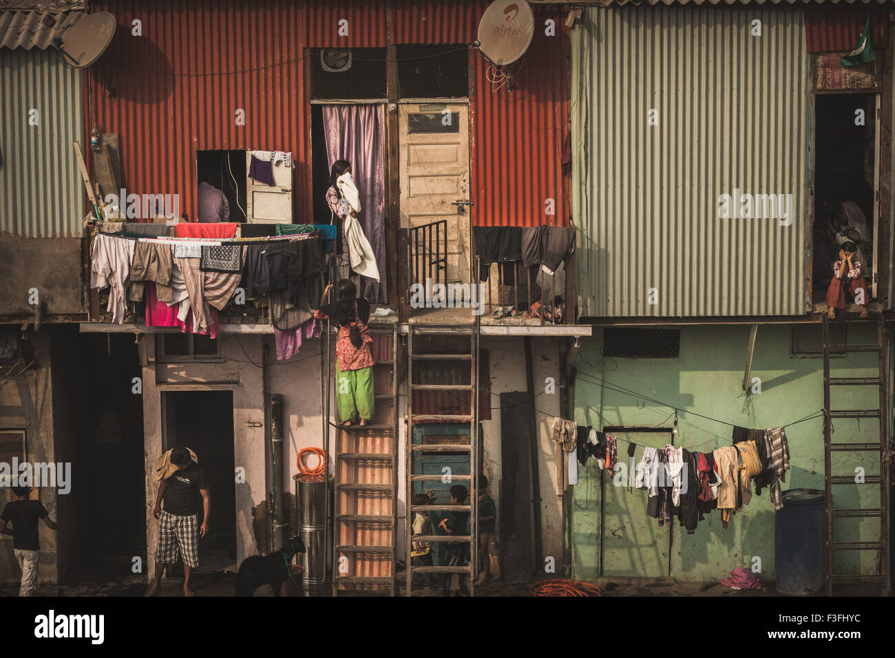 Slums of Mumbai, Dharavi and other slums Stock Photo