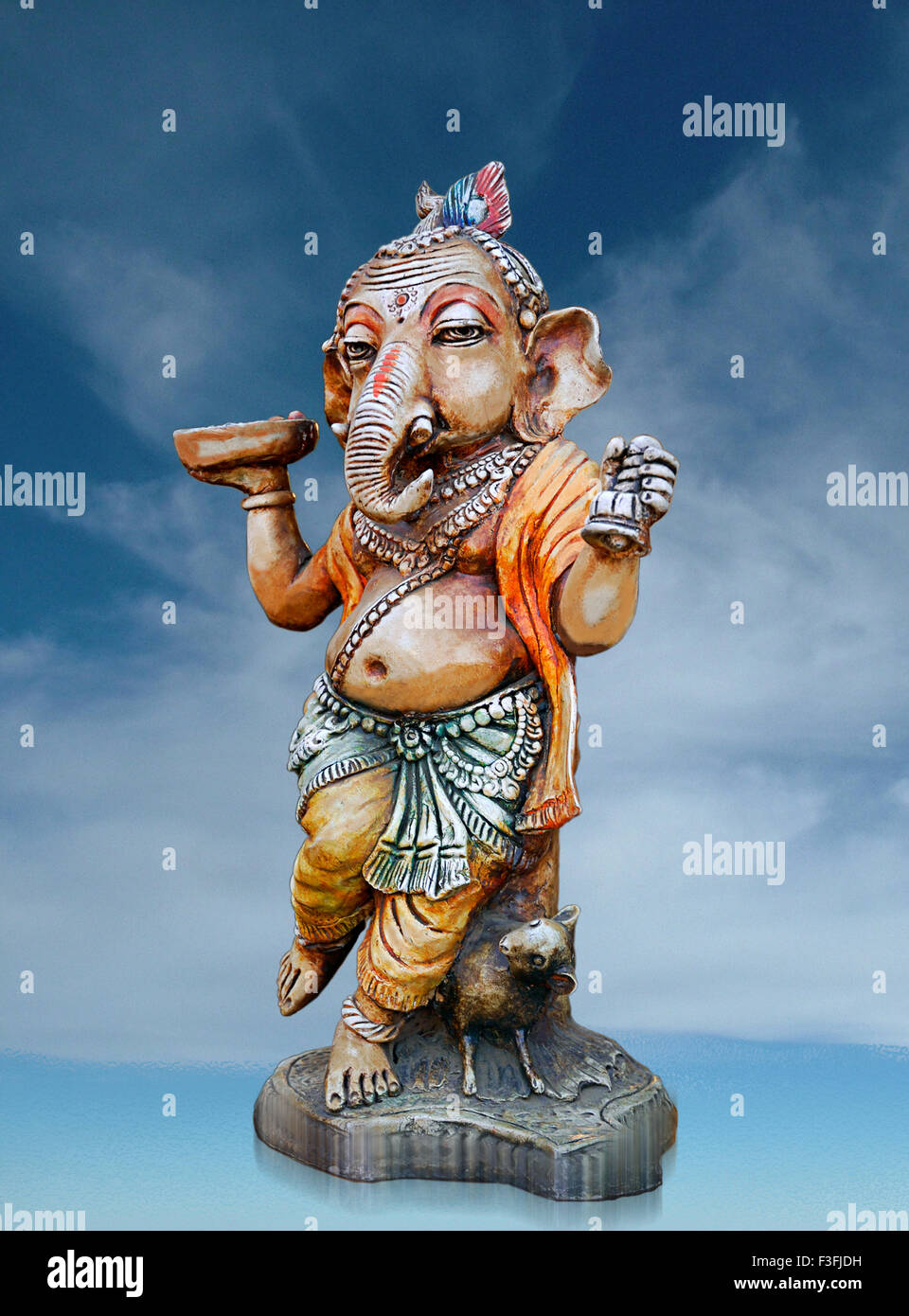 Ganesh Murti (elephant headed god) ; Terra Cotta Art at trade fair ; Bombay Mumbai ; Maharashtra ; India ; Asia Stock Photo
