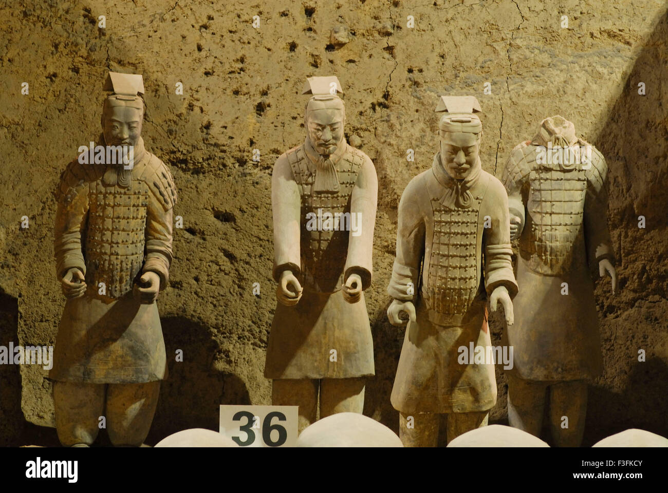 Statues of Terracotta warriors in pit 3 ; Terracotta army ; Qin Dynasty
