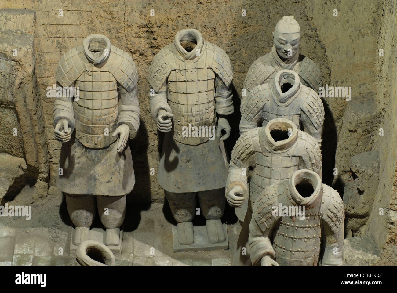 Statues of Terracotta warriors in pit 3 ; Terracotta army ; Qin Dynasty