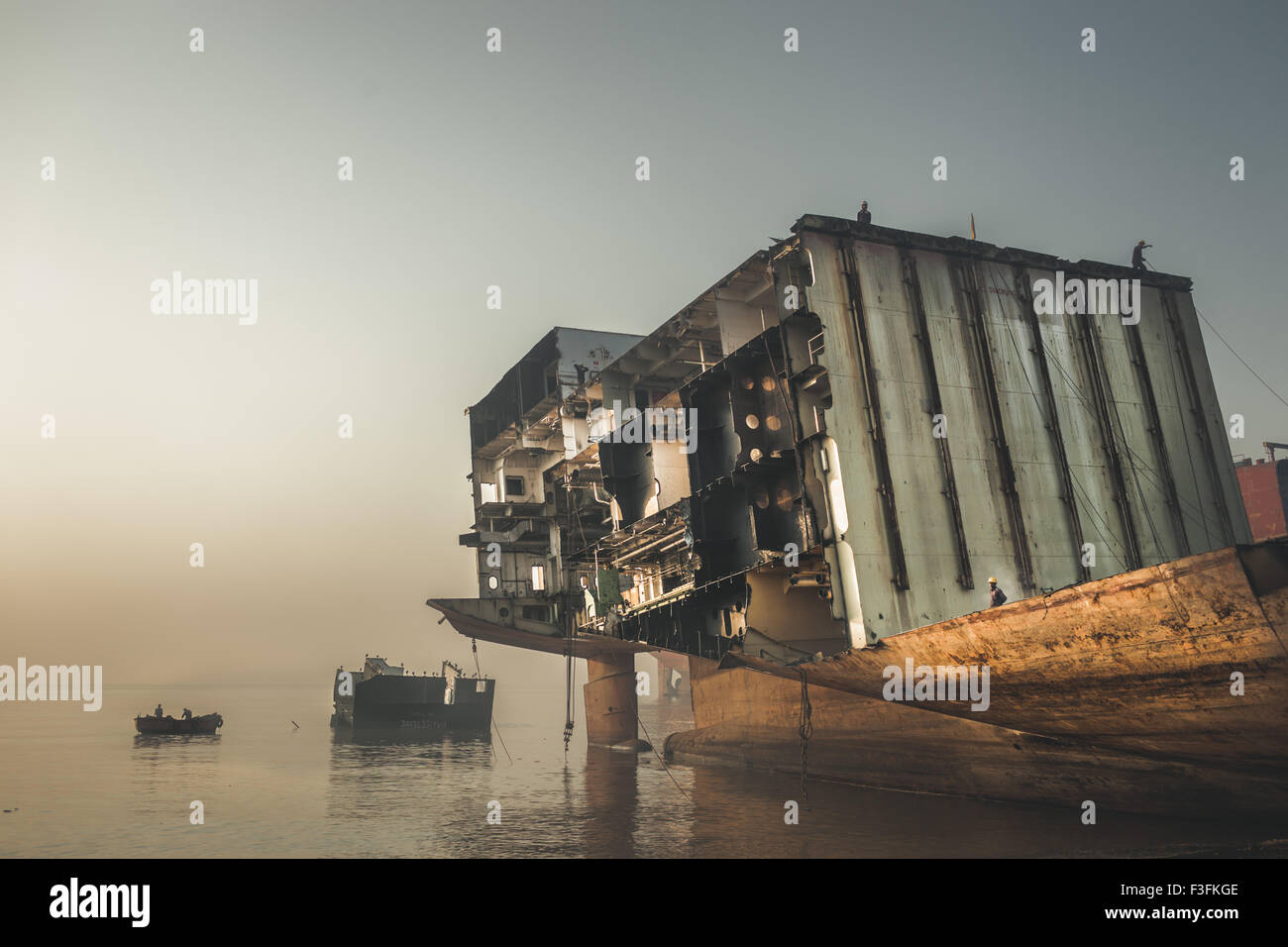 Shipbreaking Yards of Alang. Gujarat, India Stock Photo