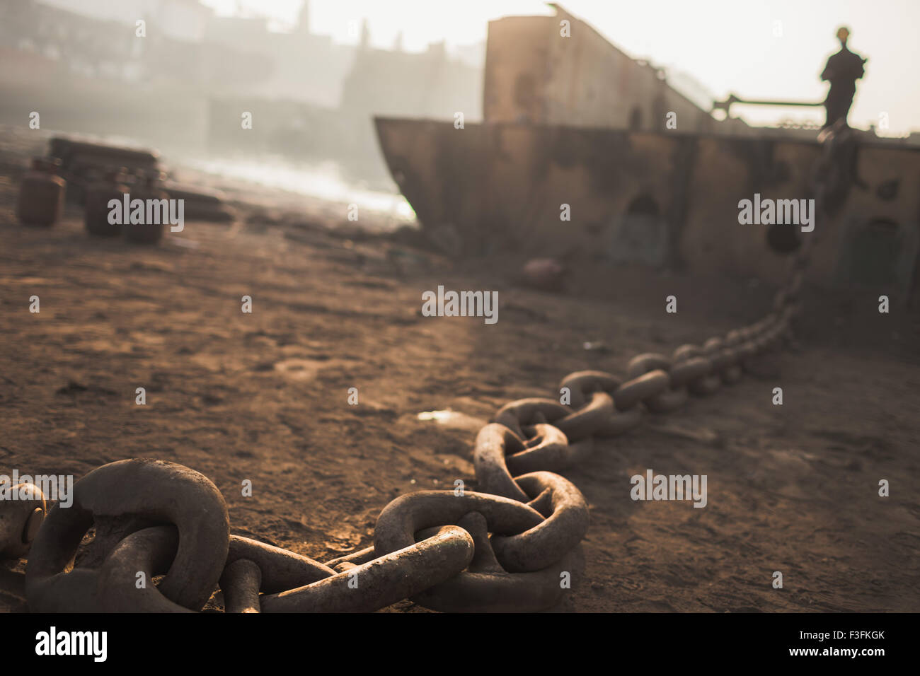 Shipbreaking Yards of Alang. Stock Photo