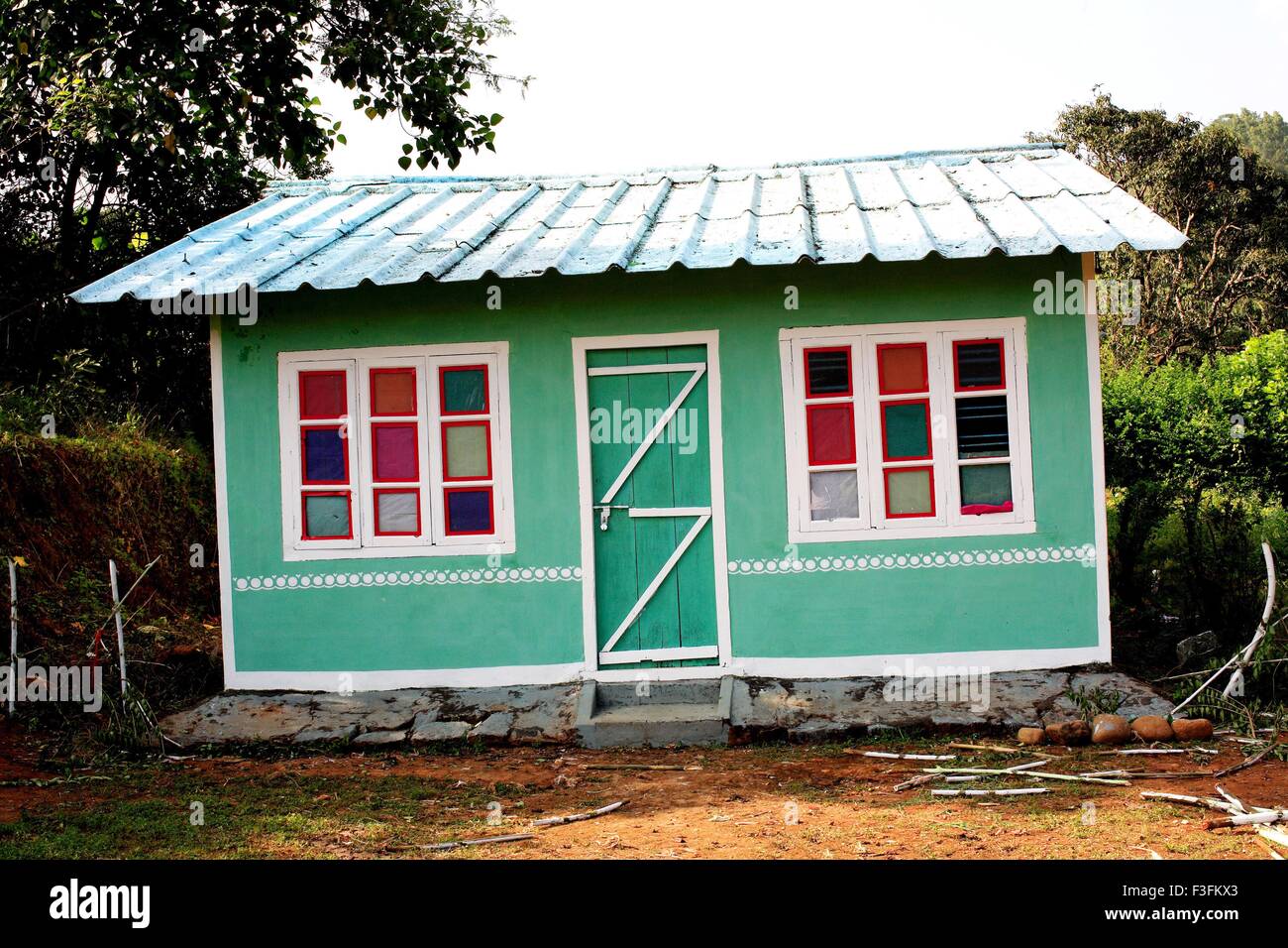 Cottage built in traditional style ; Kerala ; India Stock Photo