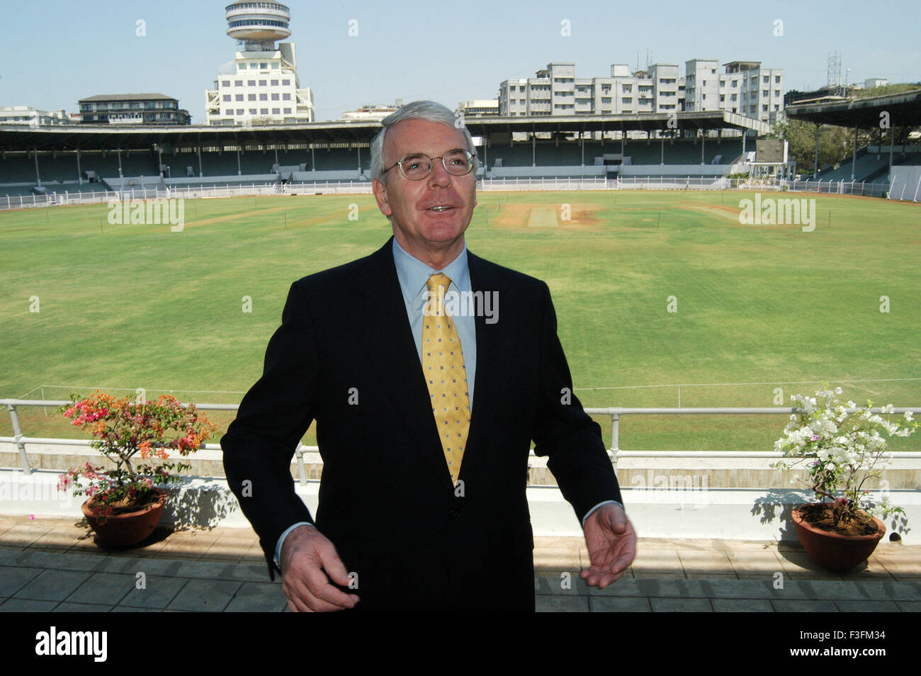 Former British Prime Minister John Major at CCI (Cricket Club of India) to receive honorary life membership in Bombay Mumbai Stock Photo
