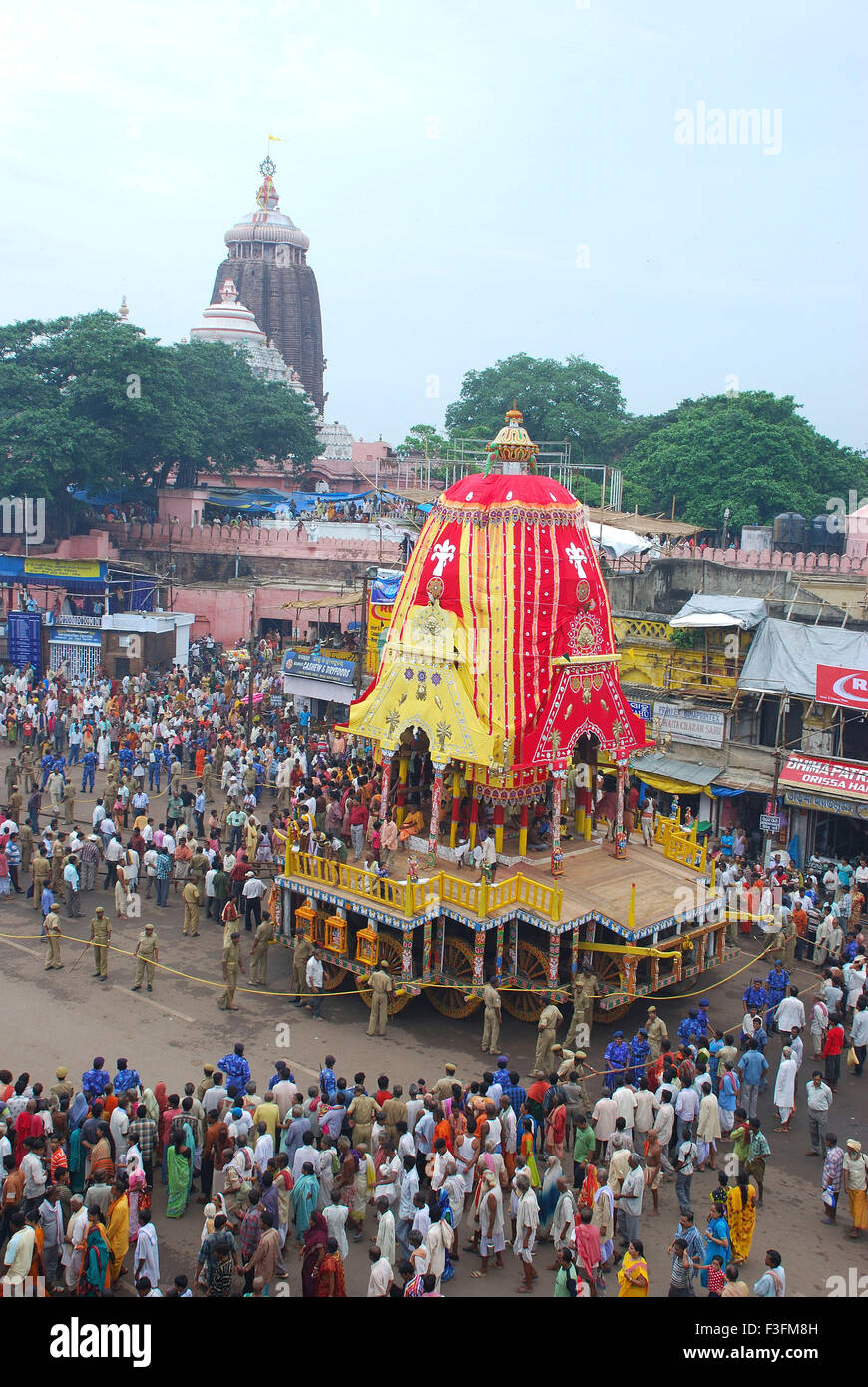 Procession of Rath yatra car festival journey of Jagannath ; Puri ...