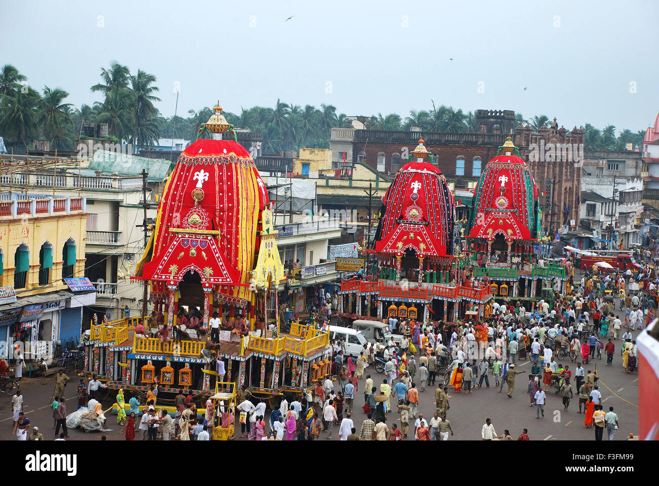 Procession of Rath yatra car festival journey of Jagannath ; Puri ...