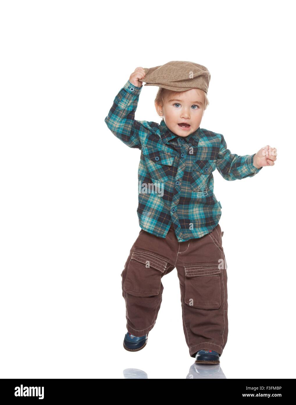 Cute funny little boy isolated on white Stock Photo - Alamy