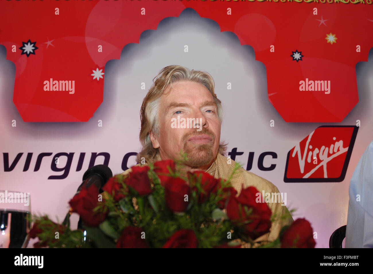 Chairman of Virgin group Sir Richard Charles Nicholas Branson launch Virgin Atlantic Airways ; Bombay Mumbai Stock Photo