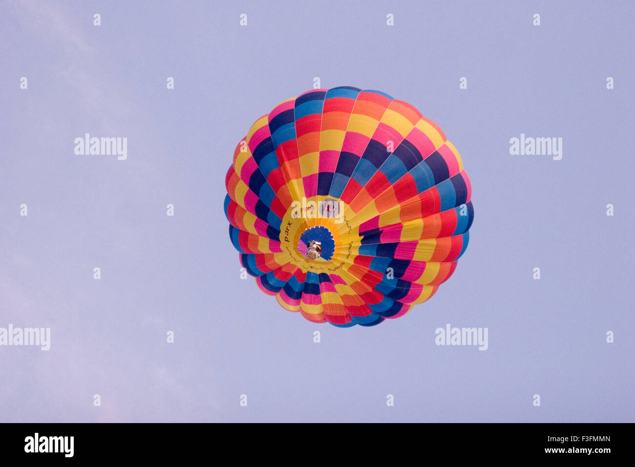 Hot Air Balloon in blue sky Stock Photo - Alamy