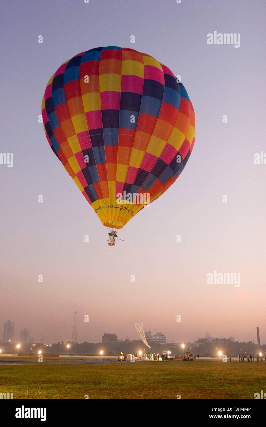 Hot Air Balloon landing Stock Photo