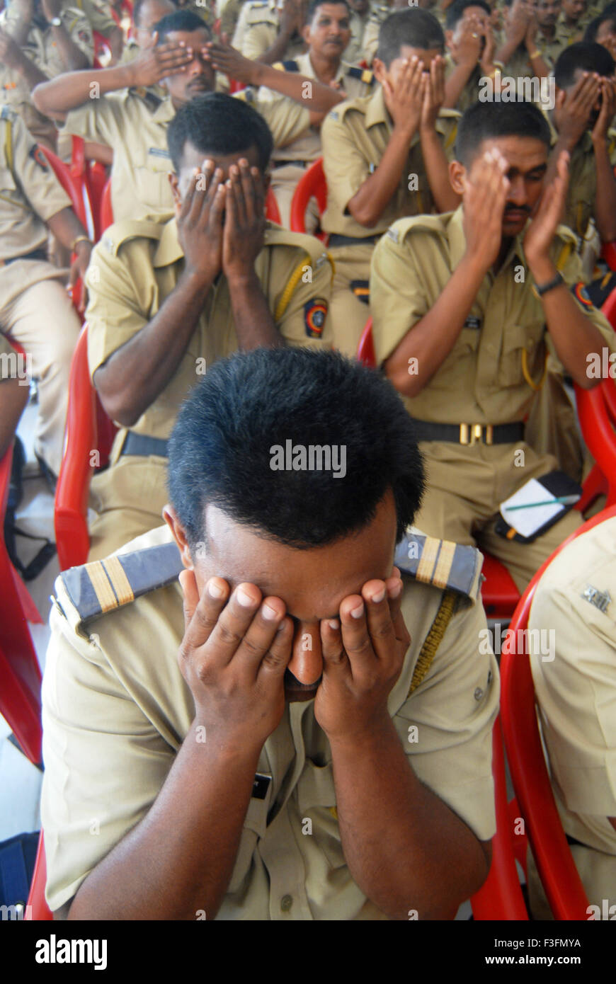 Mumbai Police Constables Practice Meditation Techniques To Ease Off 