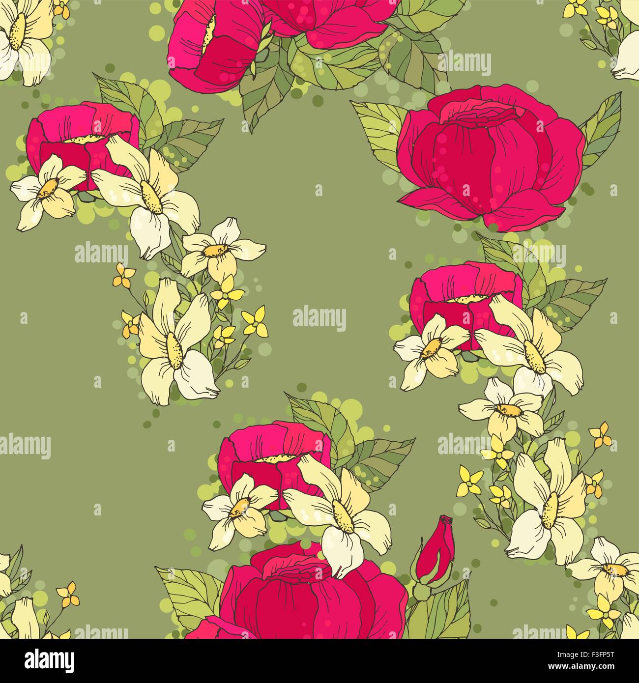 Seamless floral pattern with peonies Stock Vector Image & Art - Alamy