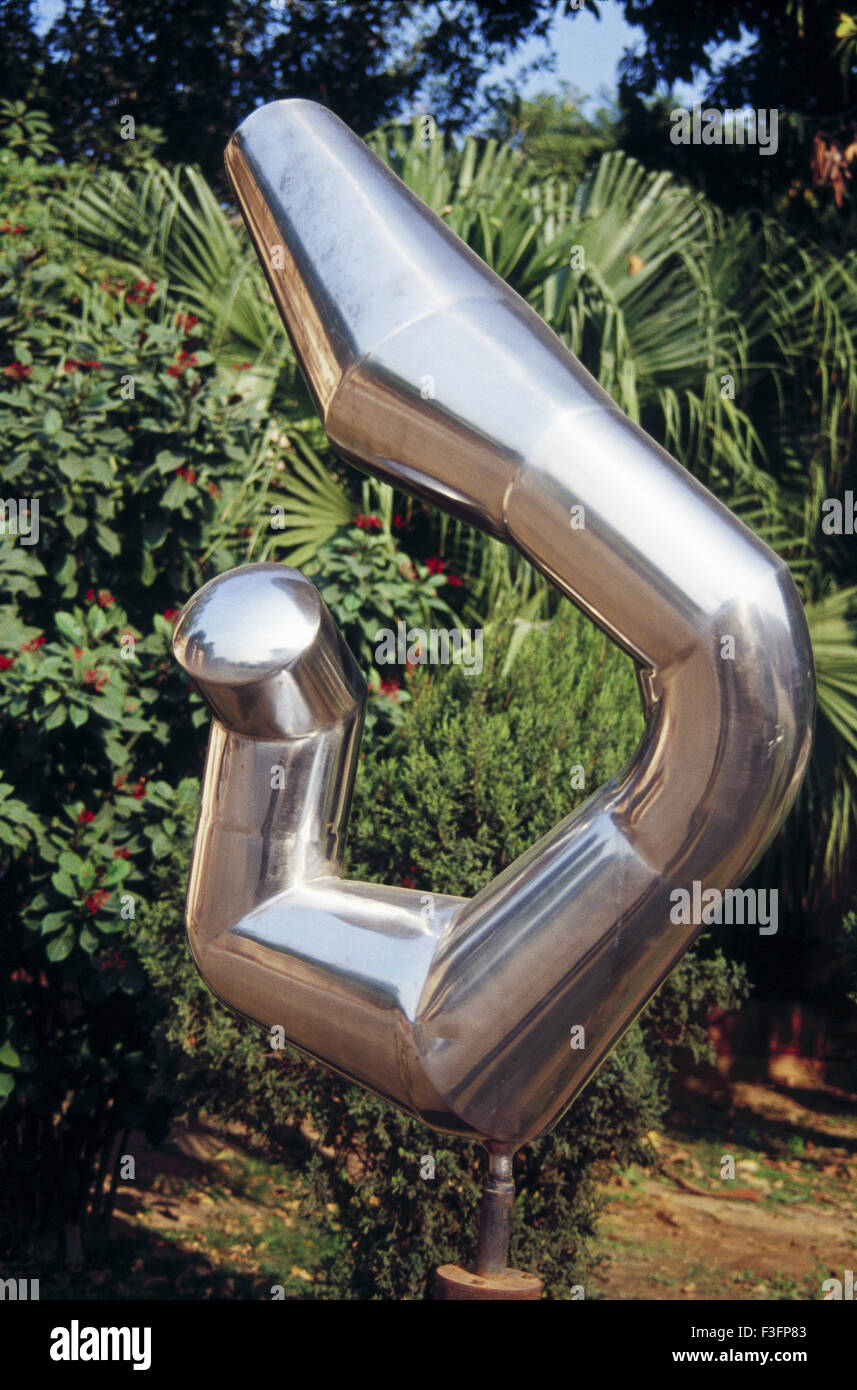 Sculpture in steel outside modern art museum ; New Delhi ; India Stock